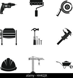 Repair tools icons set, simple style Stock Vector