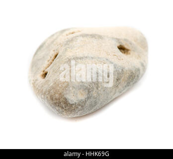 single stone isolated on white background. geological element Stock Photo