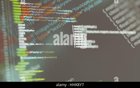 Abstract technology background. Programming web code concept Stock Photo