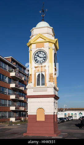 Clock Tower built to commemorate the coronation of King Edward the seventh, Bexhill on Sea, East Sussex, UK Stock Photo