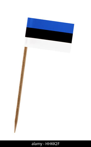 Tooth pick wit a small paper flag of Estonia Stock Photo