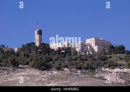 View of the Hebrew University of Jerusalem, Israel's second-oldest university, established in 1918 situated on Mount Scopus, Jerusalem Israel Stock Photo