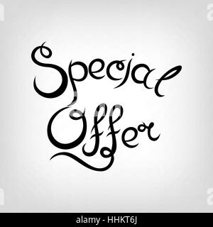 Vector Hand-drawn cute Lettering. Special Offer. Black letters. Stock Vector