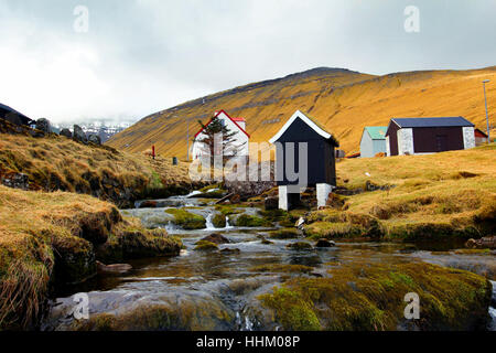 The nature of the Faroe Islands in the north Atlantic Stock Photo
