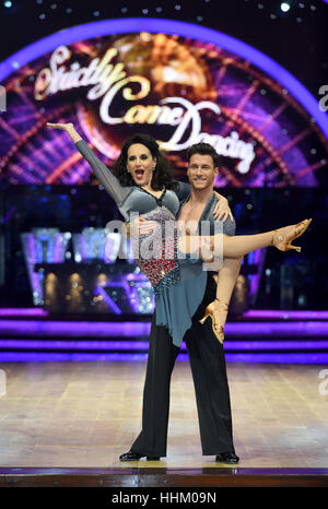 Lesley Joseph and Gorka Marquez during a photocall for the launch of Strictly Come Dancing Live Tour held at Barclaycard Arena in Birmingham. PRESS ASSOCIATION Photo. Picture date: Thursday January 19, 2017. Photo credit should read: Joe Giddens/PA Wire Stock Photo