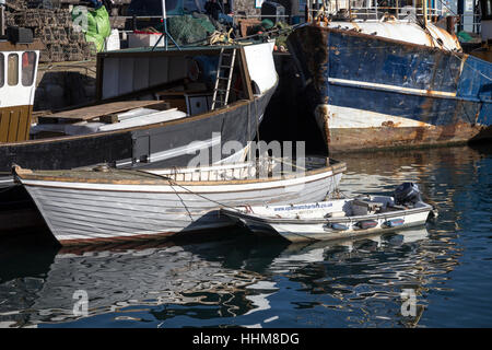 Brixham a small fishing town and civil parish in the district of Torbay in the county of Devon, Boats in the harbour Brixham,sou Stock Photo