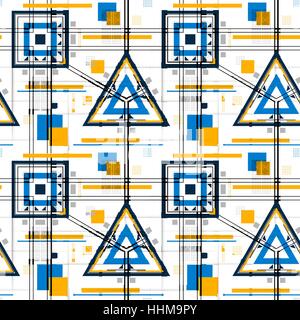 Seamless Geometric Pattern. Vector illustration. Trendy colors Stock Vector
