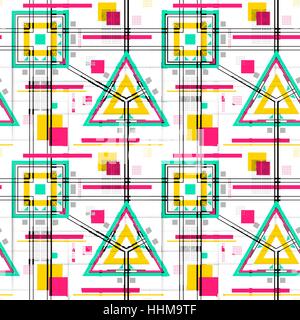 Seamless Geometric Pattern. Vector illustration. Trendy colors Stock Vector