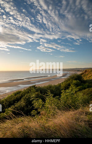 Beautiful morning view of Hunmanby sands at Filey Bay, North Yorkshire, England. Stock Photo