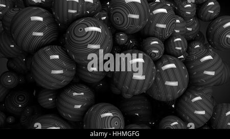 3d Shiny balls on grey Stock Photo
