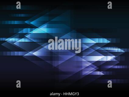 blue abstract overlap background, motion technology geometric layer, vector illustrator, two direction arrow communication internet Stock Vector