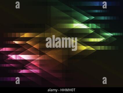 dark multicolor abstract overlap background, motion technology geometric layer, vector illustrator, two direction arrow communication internet Stock Vector