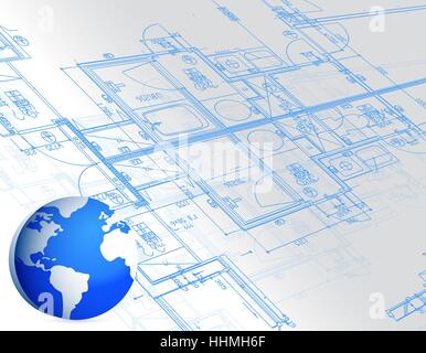 blue, office, detail, model, design, project, concept, plan, draft, graphic, Stock Photo