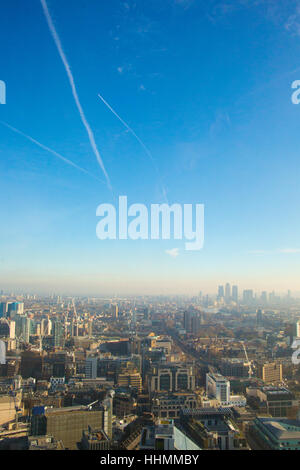 Chemical trail in the sky over London Stock Photo