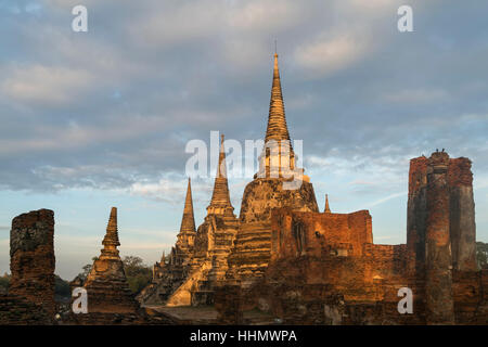 Three Chedis of Wat Phra Si Sanphet, royal temple, Ayutthaya Historical Park, Thailand Stock Photo