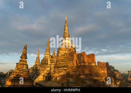 Three Chedis of Wat Phra Si Sanphet, royal temple, Ayutthaya Historical Park, Thailand Stock Photo