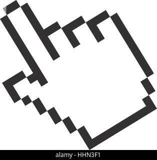 pixelated hand cursor icon image vector illustration design Stock ...