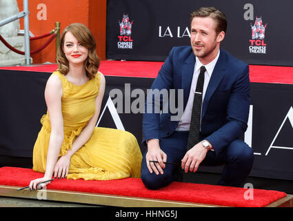 December 8th, 2016 - Hollywood  Ryan Gosling and Emma Stone Stock Photo