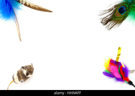 Colorful Cat Toys as Background Frame Stock Photo