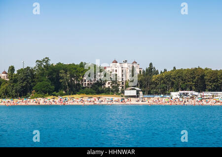 Sandy beach near Sea Garden, Black sea coast, Burgas, Bulgaria Stock Photo