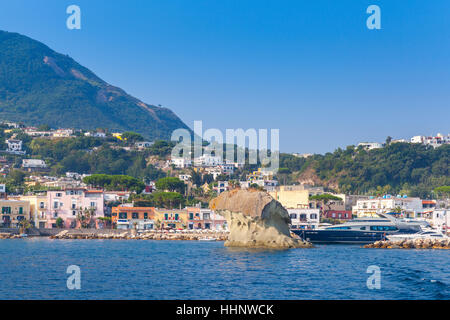 Coastal landscape of Lacco Ameno town, Ischia island, Italy Stock Photo