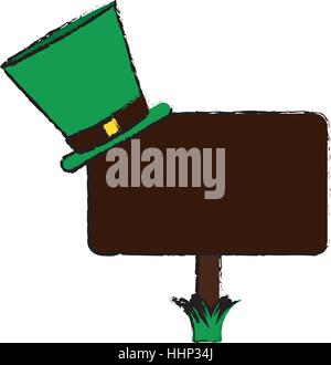 Cartoon Leprechaun St Patricks Day character peeking around a sign and  giving a thumbs up Stock Photo - Alamy