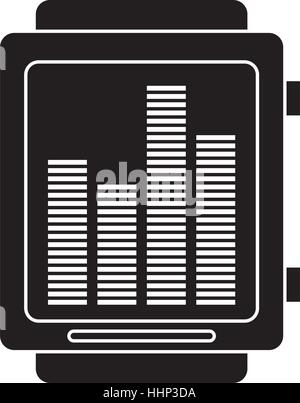 silhouette smart watch music frecuency Stock Vector