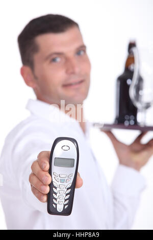 black, swarthy, jetblack, deep black, alcohol, blurred, butler, aperitif, bill, Stock Photo