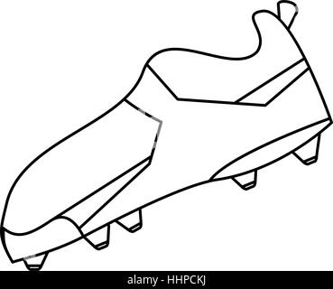 american football boot shoes spiked outline Stock Vector