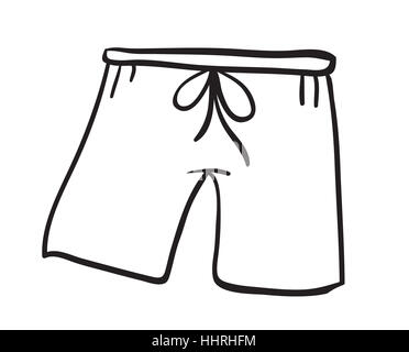 illustration of a short pant sketch on white background Stock Vector ...