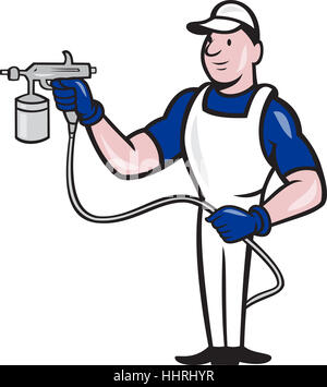 Spray Painter Spraying Gun Cartoon Stock Photo - Alamy