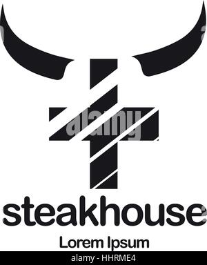Steakhouse Logo Design Concept. Stock Vector