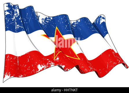 flag, aged, yugoslavia, old, texture, illustration, flag, dirty, banner, Stock Photo