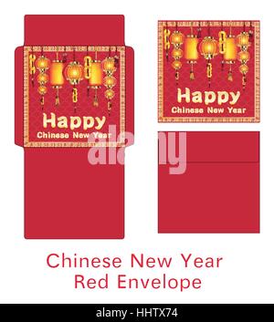 red chinese happy new year envelope vector Stock Vector