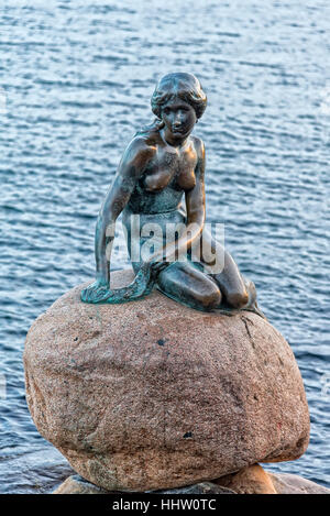 Iconic bronze mermaid sculpture, by Edvard Eriksen, of a character from H.C. Andersen's fairytale.