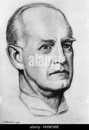 John Galsworthy 1928 - English novelist and playwright: 14 August 1867 - 31 January 1933.. After a drawing by William Stock Photo
