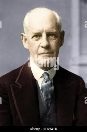 John Galsworthy - portrait of the English novelist and playwright. 14 August 1867 - 31 January 1933. Colourised version. Stock Photo