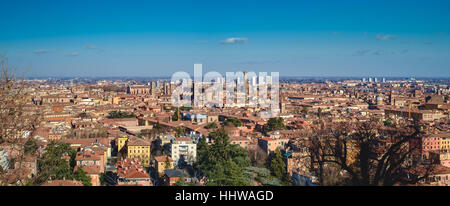 Bologna cityscape viewed from the hill at south of the city Stock Photo