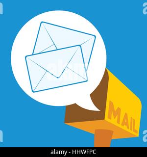 inbox new unread email with mailbox vector illustration Stock Vector