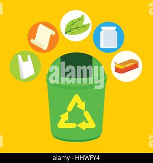 recycle trash bin vector illustration design concept Stock Vector