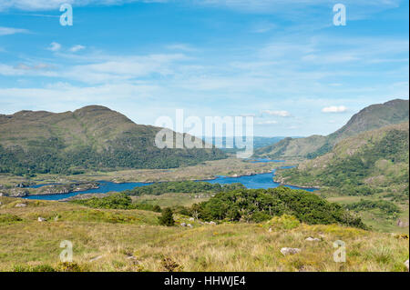 Lower Lake, view from Ladies View, Killarney National Park, County Kerry, Ireland Stock Photo