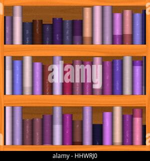 Bookshelf texture from brown wood Stock Photo