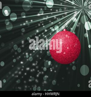Red Christmas ball with backround dark backround Stock Photo