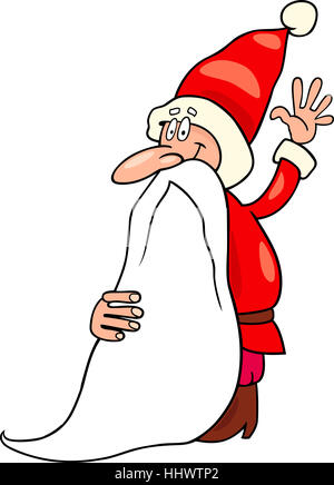 Cartoon Illustration of Santa Claus or Papa Noel or Father Christmas ...