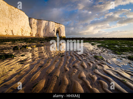 Sand ripples at Kingsgate bay, Broadstairs, Kent Stock Photo