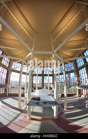 Interior of the Landscape Interpretation Centre, a former game larder, on the Chatsworth Estate, Peak District, Derbyshire England UK Stock Photo