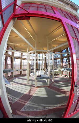 Interior of the Landscape Interpretation Centre, a former game larder, on the Chatsworth Estate, Derbyshire England UK Stock Photo