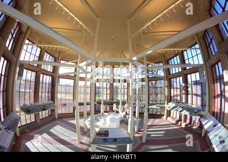 Interior of the Landscape Interpretation Centre, a former game larder, on the Chatsworth Estate, Derbyshire England UK Stock Photo