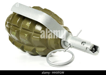 hand grenade isolated on white background Stock Photo