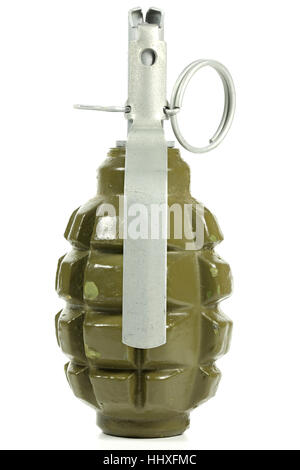 hand grenade isolated on white background Stock Photo